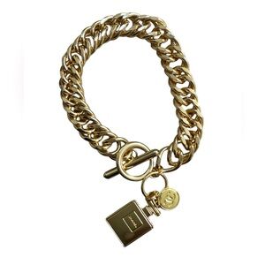 Chanel charm with unbranded Gold Chain Bracelet